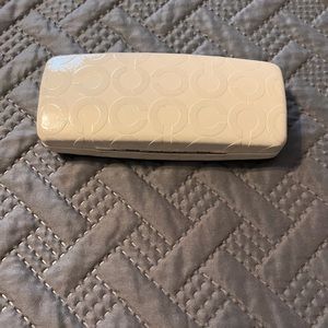 Coach White Embossed C Eyeglass/Sunglass Case